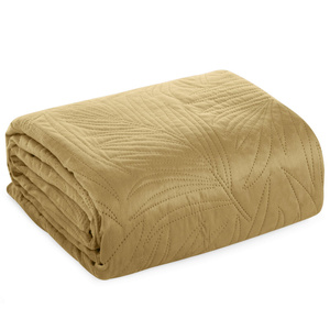 Quilted Velvet Luiz4 Beige Bedspread 220 x 240