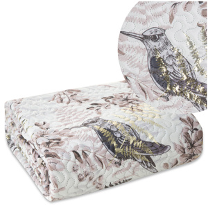 Bedspread 200 x 220 Quilted Poly White+Beige