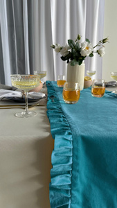 Table Runner 40 x 160 Decorative with Ruffles Ligia 08