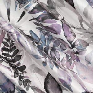 Curtain 135 x 270 Decorative Tape Lily White+Fiol