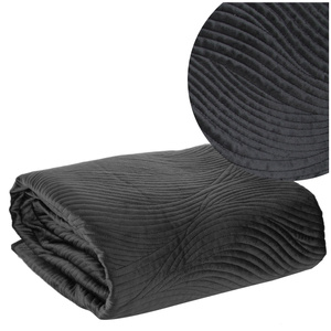 Bedspread 170 x 210 Quilted Velvet pattern Ria5 Black