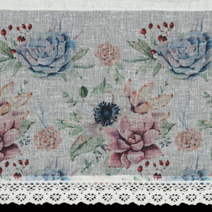 Curtain 30 x 150 Decorative Ready Dora White+Pink