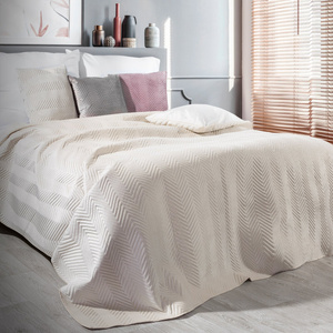Sofia Cream Decorative Velour Bedspread 220 x 240