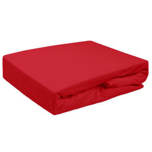 Terry sheet with elastic 016_D Red 160x200