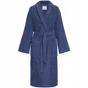 Hotel Bathrobe Cotton Terrycloth Unisex XS Blue