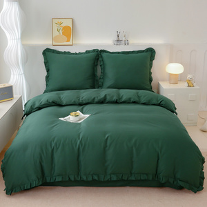 Bedding set 160 x 200 3pcs Cotton with Ruffles Lynda 02