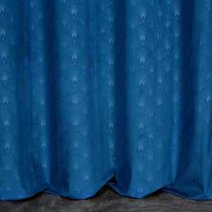 Velvet Juliet Curtain 140 x 250 Spillover Navy Blue