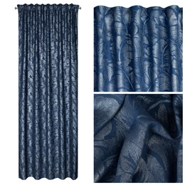 Curtain 135 x 270 Decorative Scarlet Navy Blue