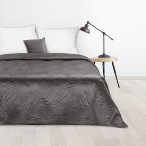 170 x 210 Quilted Velvet Luiz4 Graphite Bedspread