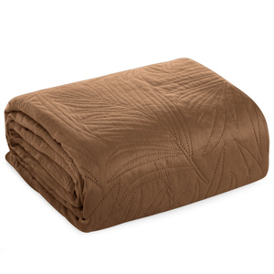 Bedspread 170 x 210 Quilted Velvet Luiz4 Brick