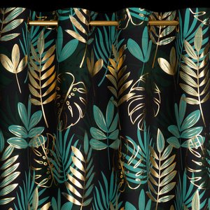 Curtain 140 x 250 Decorative Przel Malta Black + Gold