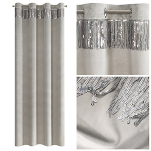 Velvet Jasper Curtain 140 x 250 Silver Spillover