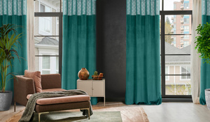 Curtain 140 x 250 Decorative Drawstring Agnes Turquoise