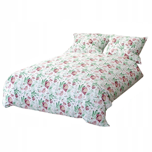 Bedding 220 x 200 3pc Cotton Peony Light White