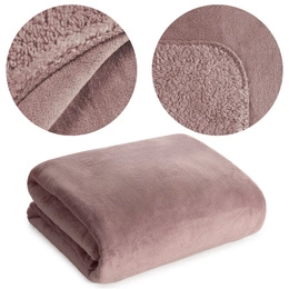 Blanket 200 x 220 Microfiber Reversible Tedy Pink