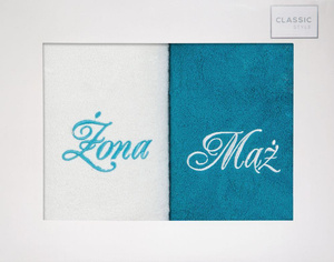 Husband Wife Towel Set 2 2 pcs. 50 x 90 White