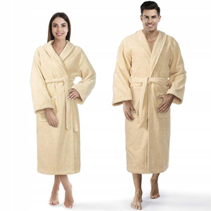 Hotel Bathrobe Cotton Terrycloth Unisex XS Beige