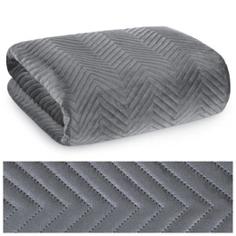Sofia Graphite Decorative Velour Bedspread 200 x 220