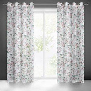 Curtain 140 x 250 Decorative Emi White+Pink