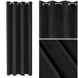 Blackout Logan Black 140 x 270 Decorative Curtain