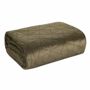 170 x 210 Quilted Velvet Luiz3 Brown Bedspread