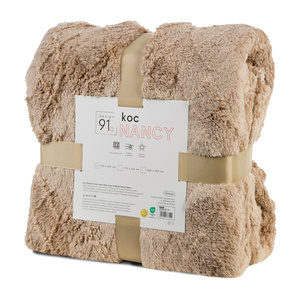 Blanket 70 x 160 Stamped Plush Nancy C.Beige