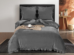 Bedding 160 x 200 3pcs Microfiber Frill Erva 2577