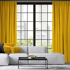 Curtain 140 x 300 Decorative Velvet Madlen Mustard