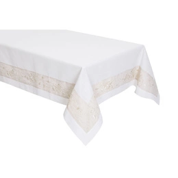 Tablecloth 140 x 180 Decorative Embroidery pattern 086 White