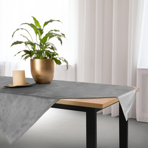 Tablecloth 85 x 85 Decorative Velvet Soft Ash