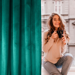 Decorative Curtain D91 Rosa Tape 140 x 300 Turquoise