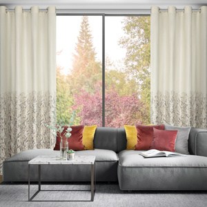 Curtain 140 x 250 Velvet Eyelets Tori Cream