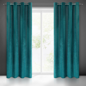 Velvet Lussi Curtain 140 x 250 Dark Turquoise