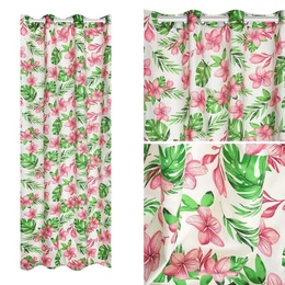 Curtain 140 x 250 Decorative Monstera White