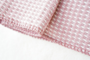 Blanket 200x220 Cotton-Acrylic Check Powder