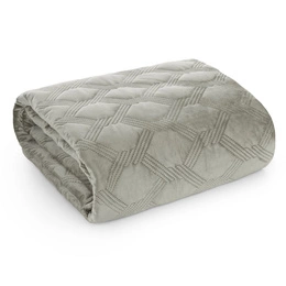 Quilted Velvet Bedspread 200 x 220 Sofia5 Silver