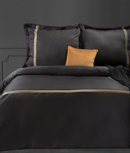 Bedding 160 x 200 Embroidered Embroidery4/St/ Black + Gold