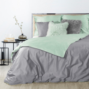 Bedding 160 x 200 3pc Satin Nova3 Silver + Mint