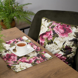 30 x 40 4pc Decorative Velvet3 Napkin Olive+Pink