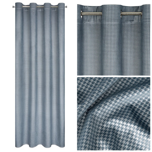 Velvet Darcy Curtain 140 x 250 Spillover Navy Blue