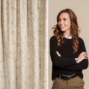 Curtain 135 x 270 Decorative Velvet Tulia Beige