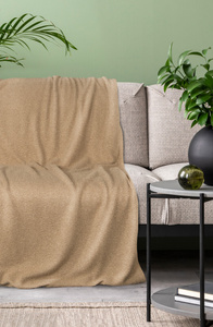 Blanket 200 x 220 Microfiber Boucle Beige