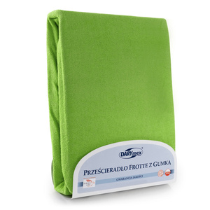 Terry sheet with elastic 025_D Dark Green 200x220