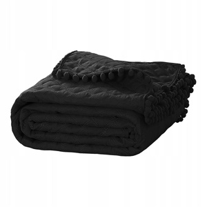 240 x 220 Quilted Two-Sided Pompoo Black Bedspread