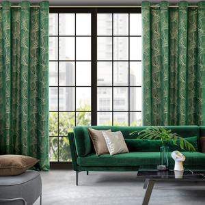 Pierre Cardin Goja Velvet Curtain 140 x 250 Green