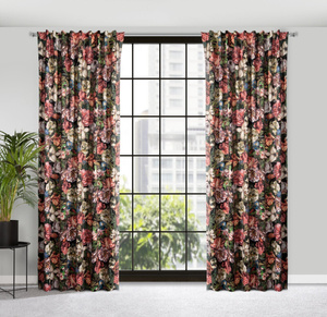 Curtain 140 x 270 Decorative Velvet Peony Bord