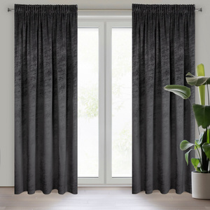 Curtain 140 x 270 Decorative Velvet Rivia Black