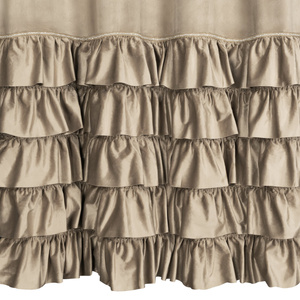Curtain 140 x 250 Velvet with Ruffle Carli C.Beige