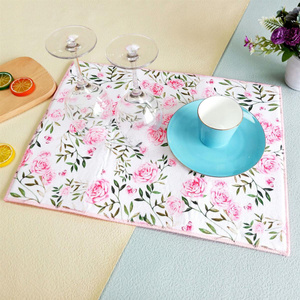 Drain Mat 38 x 51 for Drying Dishes Roses