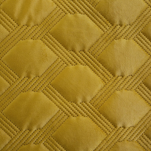 Quilted Velvet Bedspread 200 x 220 Sofia5 Honey